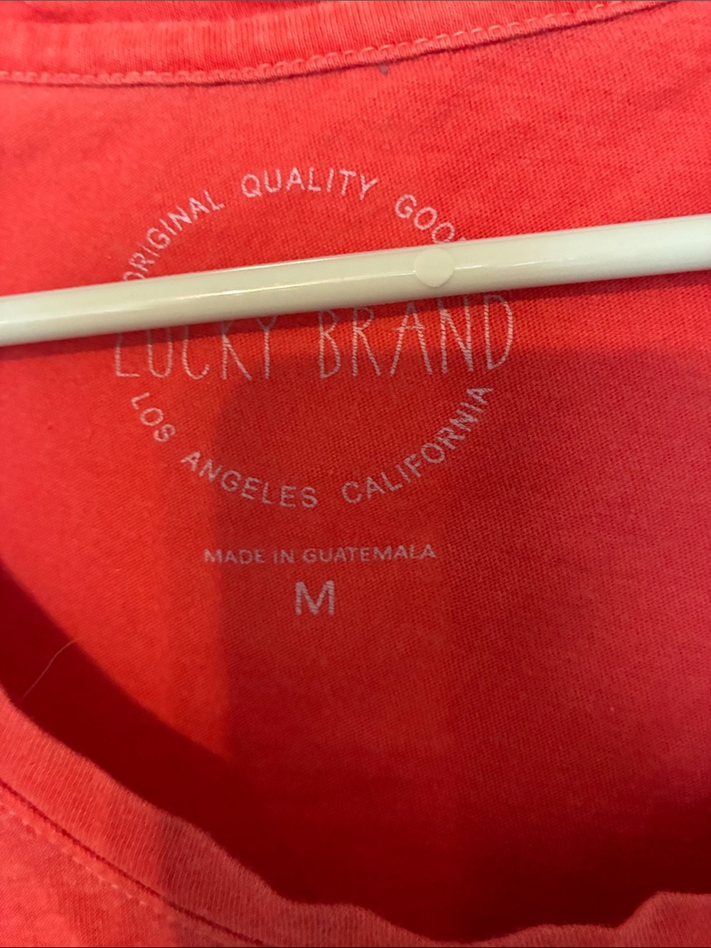 Lucky Brand Red Long-Sleeve Top with Peacock Graphic - Picture 2 of 4